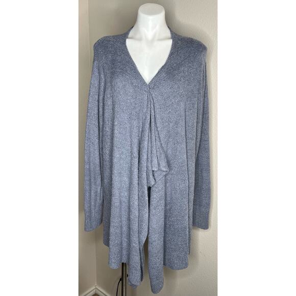 SOFT SURROUNDINGS Soft Drapey Coastal Blue Cardigan Size OS - Picture 7 of 12
